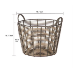 Extra Large Round Poly Rattan Decorative Storage Basket with Handles, 18.7 in x 16 in (Shipment from Walmart) - Image 3