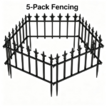 Black Foldable Garden Border Fence, 5 Pack No Dig Animal Barrier, Decorative Metal Fencing for Lawn Pathway Outdoor Landscaping - Image 2
