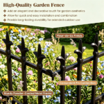 Black Foldable Garden Border Fence, 5 Pack No Dig Animal Barrier, Decorative Metal Fencing for Lawn Pathway Outdoor Landscaping - Image 5