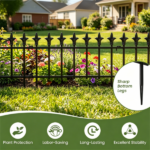 Black Foldable Garden Border Fence, 5 Pack No Dig Animal Barrier, Decorative Metal Fencing for Lawn Pathway Outdoor Landscaping - Image 8