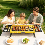 Foldable Portable Charcoal BBQ Grill with Dual Foldable Side Shelves, Stainless Steel Cooking Grate Compact Camping Grill for Backyard Beach Tailgate Cooking - Image 3