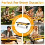 Foldable Portable Charcoal BBQ Grill with Dual Foldable Side Shelves, Stainless Steel Cooking Grate Compact Camping Grill for Backyard Beach Tailgate Cooking - Image 7