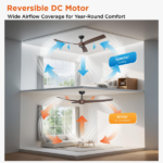 52 Inch Ceiling Fans with Lights Led Remote Control Low Profile Flush Mount for Living Room Bedroom Outdoor Patio,DC Motor,Reversible,Dimmable,Buzzer ON/Off, 3D-I3[Unable ship on weekends, TK/TEMU only for pickup, only TX10643 warehouse supports GOFO] - Image 3