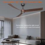 52 Inch Ceiling Fans with Lights Led Remote Control Low Profile Flush Mount for Living Room Bedroom Outdoor Patio,DC Motor,Reversible,Dimmable,Buzzer ON/Off, 3D-I3[Unable ship on weekends, TK/TEMU only for pickup, only TX10643 warehouse supports GOFO] - Image 7