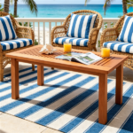 35.5" x 18" x 17" Rectangular Wooden Patio Coffee Table, Heavy Duty 130LBS Capacity Slatted Top Outdoor Table for Sofa Lounge Backyard Decor - Image 6