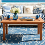 35.5" x 18" x 17" Rectangular Wooden Patio Coffee Table, Heavy Duty 130LBS Capacity Slatted Top Outdoor Table for Sofa Lounge Backyard Decor - Image 8