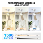 52 inch Modern Ceiling Fan with Lights,Remote Control, 3 Plywood Blades,6-Speed,Dimmable, Noiseless Reversible DC Motor,Indoor/Outdoor Ceiling Fan for Living Room Bedroom patio, 3D-X3[Unable ship on weekends, TK/TEMU only for pickup, only TX10643 warehouse supports GOFO] - Image 4