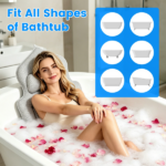 Full Body Bathtub Cushion with Detachable Lumbar Pillow, 4D Honeycomb Mesh Non-Slip Bath Mat with 192 Suction Cups, Machine Washable Soft Bath Pillow for Spa Soaking - Image 3