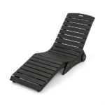 HDPE In-Pool Lounge Chair with Rear Rolling Wheels, 450 LBS Capacity S-Curve Ergonomic Pool Chaise for 5.5"-8.5" Water Depth 304 Stainless Steel Hardware Weather Resistant Sun Shelf Pool Float Seat - Dark Gray - Image 3