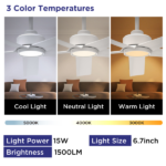52 inch Ceiling Fans with Lights, Large Air Volume Ceiling Fans with Reversible Quiet DC Motor and Remote, 5D-W5, 5X-W5[Unable ship on weekends, TK/TEMU only for pickup, only TX10643 warehouse supports GOFO] - Image 5