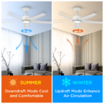 52 inch Ceiling Fans with Lights, Large Air Volume Ceiling Fans with Reversible Quiet DC Motor and Remote, 5D-W5, 5X-W5[Unable ship on weekends, TK/TEMU only for pickup, only TX10643 warehouse supports GOFO] - Image 6