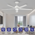 52 inch Ceiling Fans with Lights, Large Air Volume Ceiling Fans with Reversible Quiet DC Motor and Remote, 5D-W5, 5X-W5[Unable ship on weekends, TK/TEMU only for pickup, only TX10643 warehouse supports GOFO] - Image 8