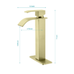 Waterfall Spout Single Handle Bathroom Sink Faucet - Image 3