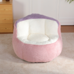 Oversized Bean Bag Chairs,Multicolor Faux Fur Couch Filled with Shredded Sponge,Large Lounger Sofa For Living Room,No Assembly Required , Pink+White+Purple - Image 3