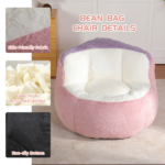Oversized Bean Bag Chairs,Multicolor Faux Fur Couch Filled with Shredded Sponge,Large Lounger Sofa For Living Room,No Assembly Required , Pink+White+Purple - Image 7