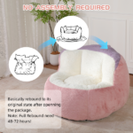 Oversized Bean Bag Chairs,Multicolor Faux Fur Couch Filled with Shredded Sponge,Large Lounger Sofa For Living Room,No Assembly Required , Pink+White+Purple - Image 8