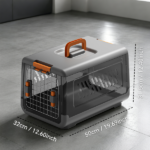 grey aviation enclosed cat litter box with handle, spacious anti tracking cat toilet, ideal choice for indoor cats and travel - Image 4
