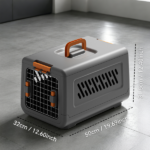 grey aviation enclosed cat litter box with handle, spacious anti tracking cat toilet, ideal choice for indoor cats and travel - Image 5