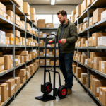 Heavy duty manual truck with double handles 330 lb steel trolley for moving heavy platform truck with 10 "rubber wheels for moving/warehouse/garden/grocery - Image 7
