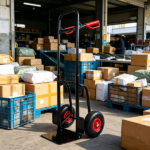 Heavy duty manual truck with double handles 330 lb steel trolley for moving heavy platform truck with 10 "rubber wheels for moving/warehouse/garden/grocery - Image 8