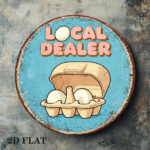 CIFbuy 1pc 8x8in Vintage Fresh Eggs Farm Sign, "" Vintage Fresh Eggs Farm Sign, Eggs Farm Sign, 2D Flat Round Metal Plaque TikTok, Temu Self-pickup Logiaqics - Image 5