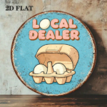 CIFbuy 1pc 8x8in Vintage Fresh Eggs Farm Sign, "" Vintage Fresh Eggs Farm Sign, Eggs Farm Sign, 2D Flat Round Metal Plaque TikTok, Temu Self-pickup Logiaqics - Image 6
