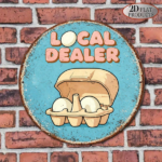 CIFbuy 1pc 8x8in Vintage Fresh Eggs Farm Sign, "" Vintage Fresh Eggs Farm Sign, Eggs Farm Sign, 2D Flat Round Metal Plaque TikTok, Temu Self-pickup Logiaqics - Image 7