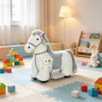 6V Battery Powered Kids Ride On Pony – Electric Ride On Horse, with Bear Toy, Music, for 1.5-5 Years Old - Image 5