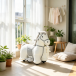 6V Battery Powered Kids Ride On Pony – Electric Ride On Horse, with Bear Toy, Music, for 1.5-5 Years Old - Image 6