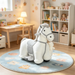 6V Battery Powered Kids Ride On Pony – Electric Ride On Horse, with Bear Toy, Music, for 1.5-5 Years Old - Image 7