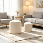 Cream White 2-Piece with Storage – Stool, Removable Wood Lid, Hidden Space - Image 2