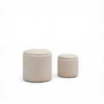 Cream White 2-Piece with Storage – Stool, Removable Wood Lid, Hidden Space - Image 3