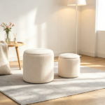 Cream White 2-Piece with Storage – Stool, Removable Wood Lid, Hidden Space - Image 6