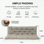 Outdoor Swing Cushions 70 Inch, Waterproof 4" Thick Porch Swing Cushion Replacement with Backrest and Ties, Comfortable 2-3 Seat Pation Swing Pad for Backyard, Garden, Lawn, Outdoor Furniture khaki - Image 4