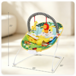 Ergonomic Infant Rocking Bouncer with Adjustable Volume & Vibration Levels, Sturdy Metal Frame Non-Slip Foot Pads Lightweight Baby Soothing Chair Holds Up to 20 LBS - Image 8