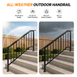 Handrails for Outdoor Steps Fits 4 to 5 Steps - Image 8