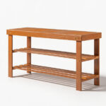 35.43"*11.02"*17.72" 3-Tier Bamboo Shoe Rack Walnut - Image 4