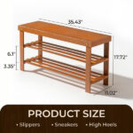 35.43"*11.02"*17.72" 3-Tier Bamboo Shoe Rack Walnut - Image 6