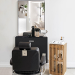 Black Salon Cabinet with Mirror, 1 Drawer & 1 Door, Made of 15mm E0 Matt Particle Board - Image 5