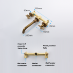 Wall Mounted Bathroom Sink Faucet with Pop-Up Drain (No Overflow) - Image 6