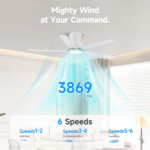 44 inch Ceiling Fans with Lights, Large Air Volume Ceiling Fans with Reversible Quiet DC Motor and Remote, 5D-W5, 5X-W5[Unable ship on weekends, TK/TEMU only for pickup, only TX10643 warehouse supports GOFO] - Image 8
