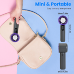 100 Speed Handheld Cooling Fan with Superconducting Ice Pack, 3000mAh Rechargeable Portable Mini Air Cooler with LCD Display for Summer Outdoor Travel - Image 8
