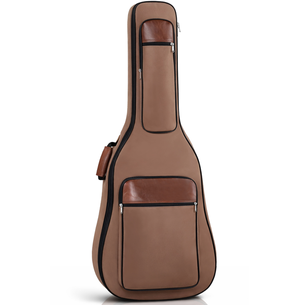 42105920_1 600D Extra-Thick Oxford Cloth Acoustic Guitar Bag with 10mm Sponge Padding — Brown (Fits 41/40-inch Guitars) - Image 1