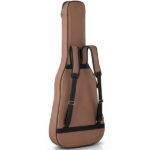 600D Extra-Thick Oxford Cloth Acoustic Guitar Bag with 10mm Sponge Padding — Brown (Fits 41/40-inch Guitars) - Image 4