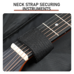 600D Extra-Thick Oxford Cloth Acoustic Guitar Bag with 10mm Sponge Padding — Brown (Fits 41/40-inch Guitars) - Image 5