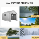 8x10 FT Storage Shed with 2 Roll-up Windows, Heavy Duty Bike Tent - Image 6