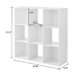 9 Cube Storage Organizer, White - Image 3