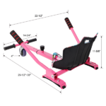 Hoverboard Seat Attachment Go-Kart,Fits 6.5" 8"10" Hoverboards,Sturdy Adjustable Off-Road Frame,Hover Cart for Family Fun,not include Hoverboard,Pink - Image 5