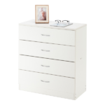 MDF Wood Simple 4-Drawer Dresser White - Image 2