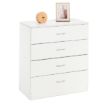 MDF Wood Simple 4-Drawer Dresser White - Image 4